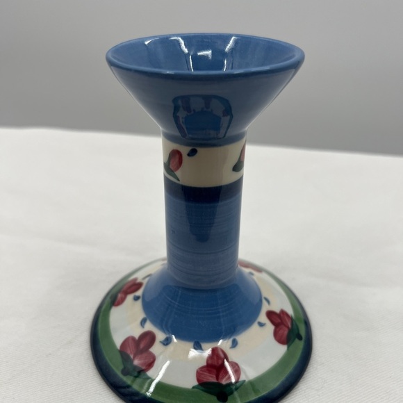 Gail Pittman signed 1988 hand painted candlestick 5.5" tall - Picture 5 of 8